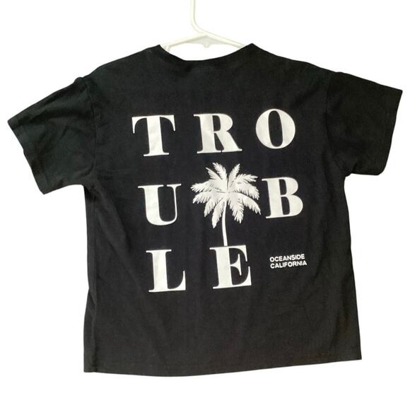 Little Trouble Palm Tree Skull Tee Bamboo and Organic Cotton - Picture 2 of 3